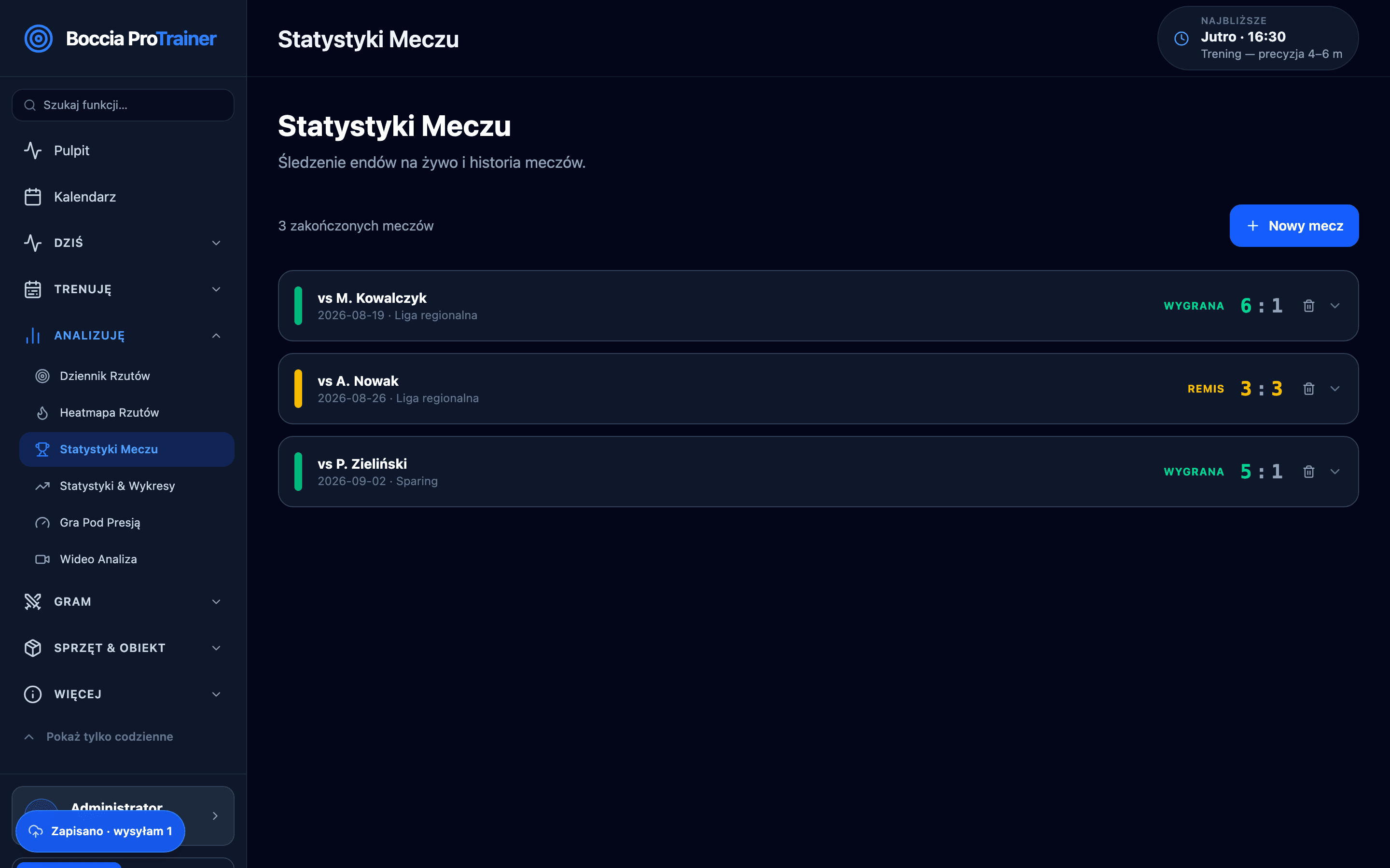 Statystyki meczu: wyniki endów, skuteczność rzutów i kluczowe momenty spotkania.